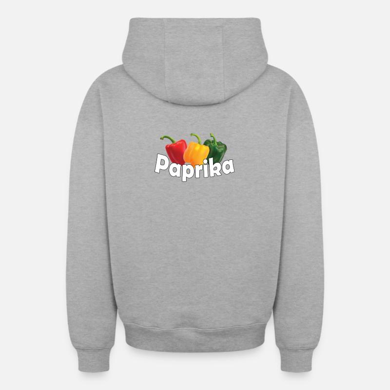Paprika - Sweat à capuche unisexe zippé oversize épais SPREAD - gris chiné