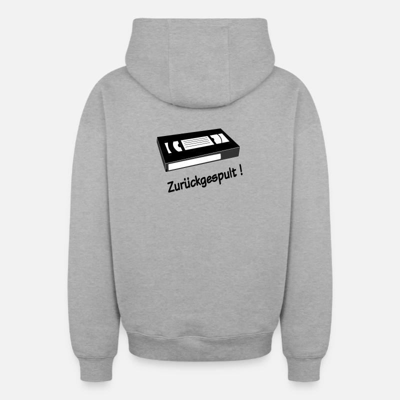 Rembobiné - Sweat à capuche unisexe zippé oversize épais SPREAD - gris chiné