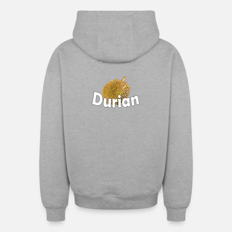 durian - Sweat à capuche unisexe zippé oversize épais SPREAD - gris chiné