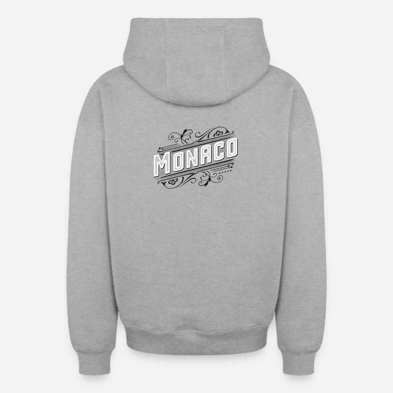 Monaco - Sweat à capuche unisexe zippé oversize épais SPREAD - gris chiné