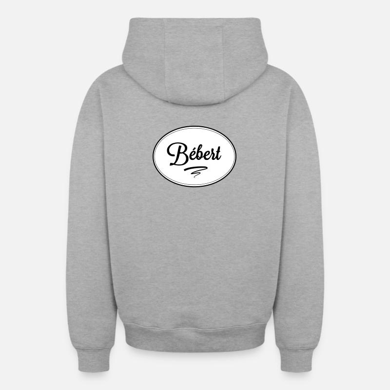 Bébert - Sweat à capuche unisexe zippé oversize épais SPREAD - gris chiné