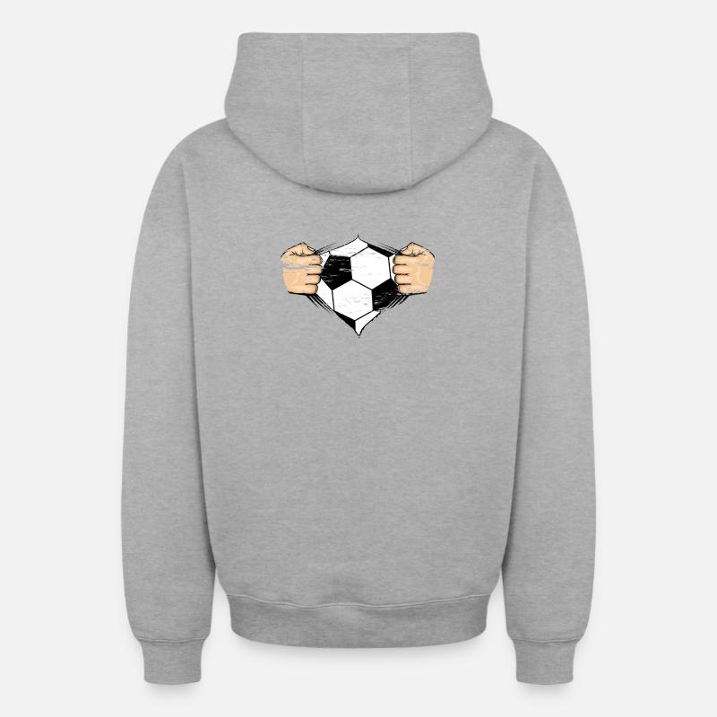 Soccer Design utilisé - Sweat à capuche unisexe zippé oversize épais SPREAD - gris chiné