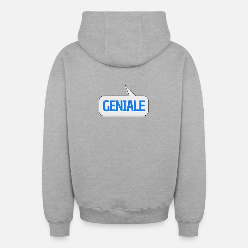 brillant - Sweat à capuche unisexe zippé oversize épais SPREAD - gris chiné