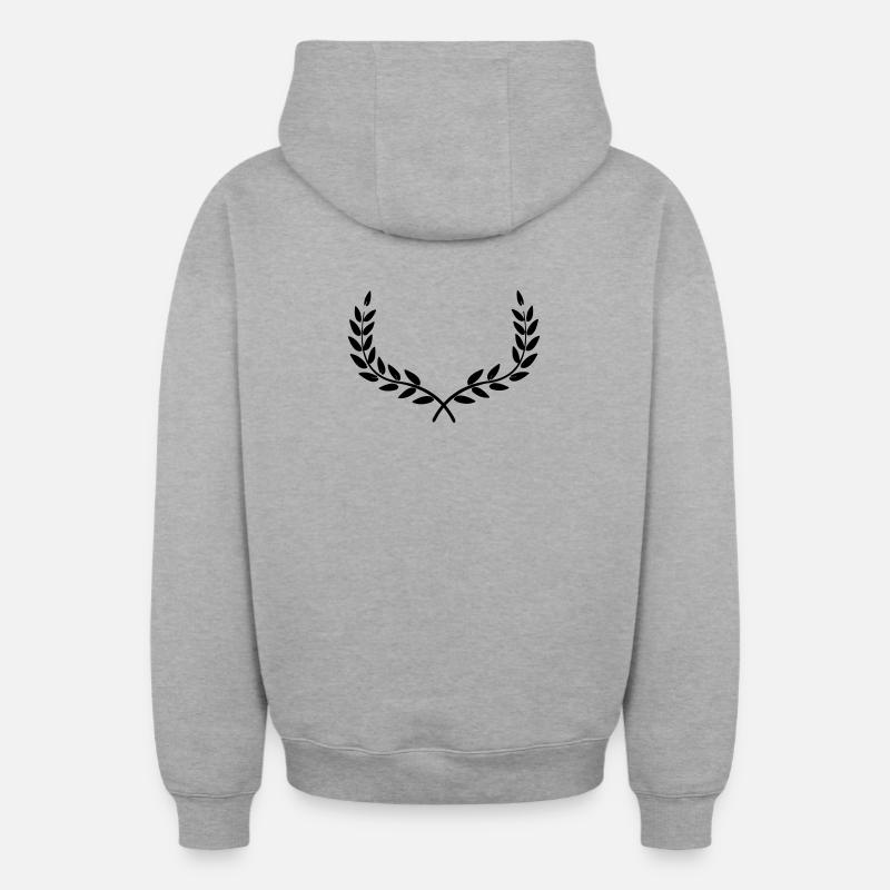 couronne couronne de laurier - Sweat à capuche unisexe zippé oversize épais SPREAD - gris chiné