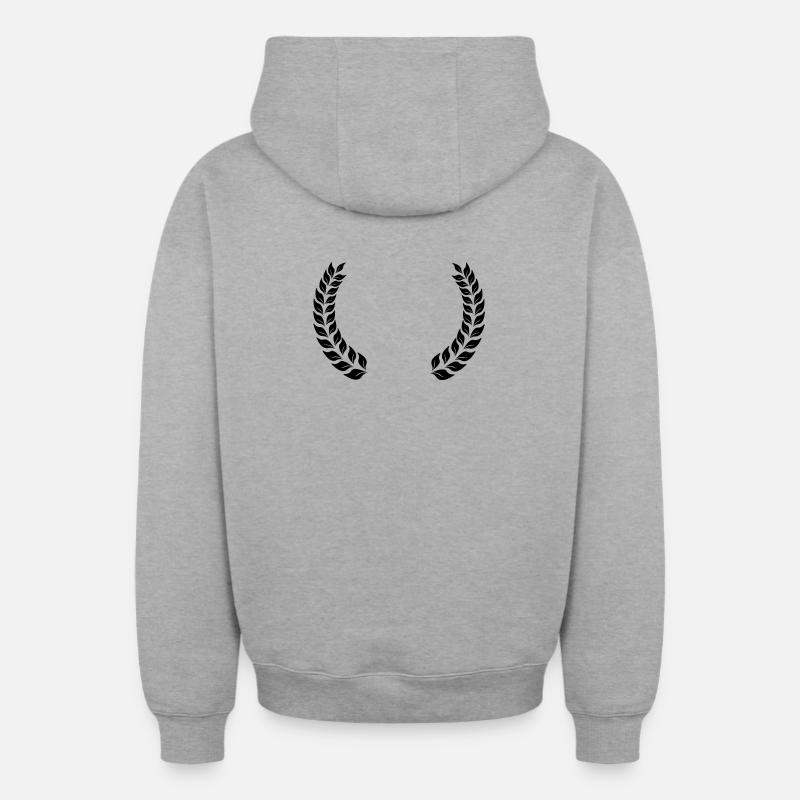 Couronne de laurier espace ouvert - Sweat à capuche unisexe zippé oversize épais SPREAD - gris chiné