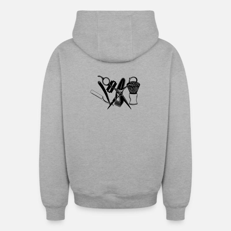 Outils de rasage - Sweat à capuche unisexe zippé oversize épais SPREAD - gris chiné