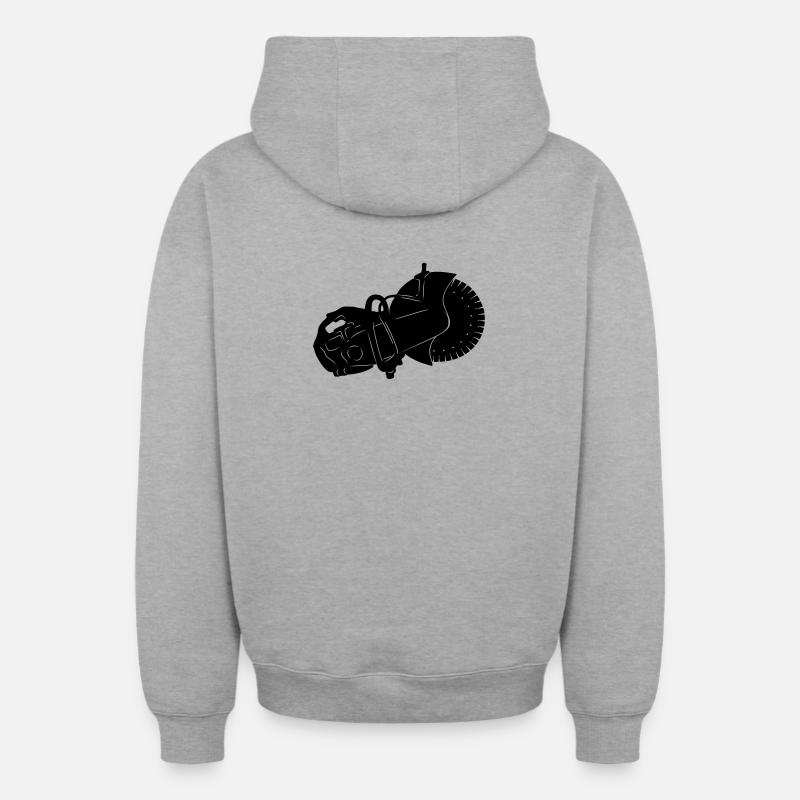 machine à scier la pierre - Sweat à capuche unisexe zippé oversize épais SPREAD - gris chiné