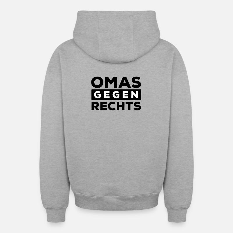 Les mamies contre la droite - Sweat à capuche unisexe zippé oversize épais SPREAD - gris chiné