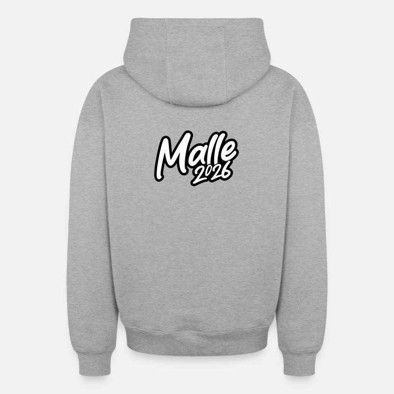 Malle 2026 - Sweat à capuche unisexe zippé oversize épais SPREAD - gris chiné