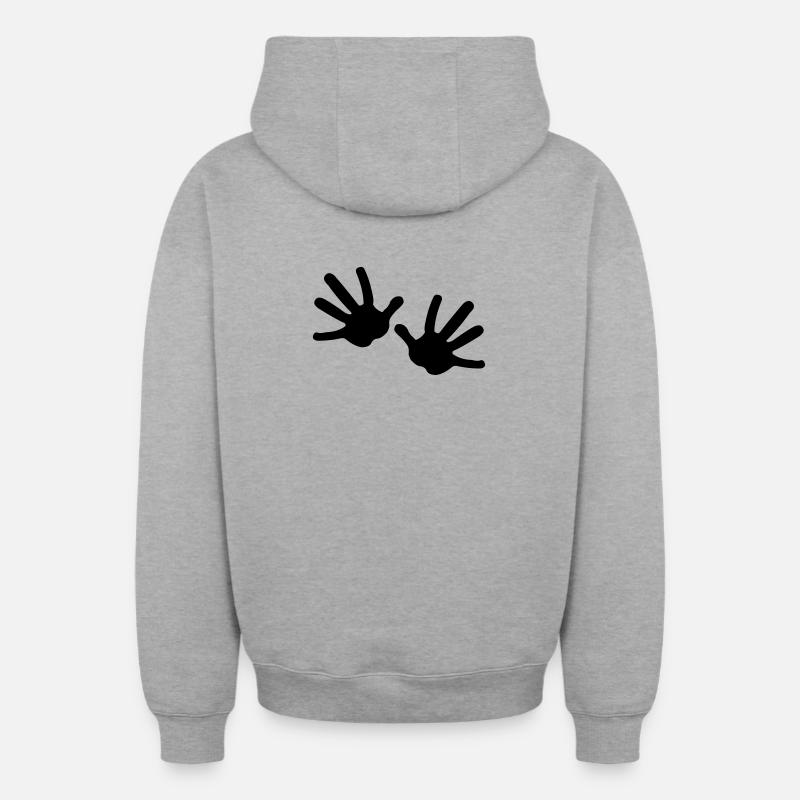 Deux mains - Sweat à capuche unisexe zippé oversize épais SPREAD - gris chiné