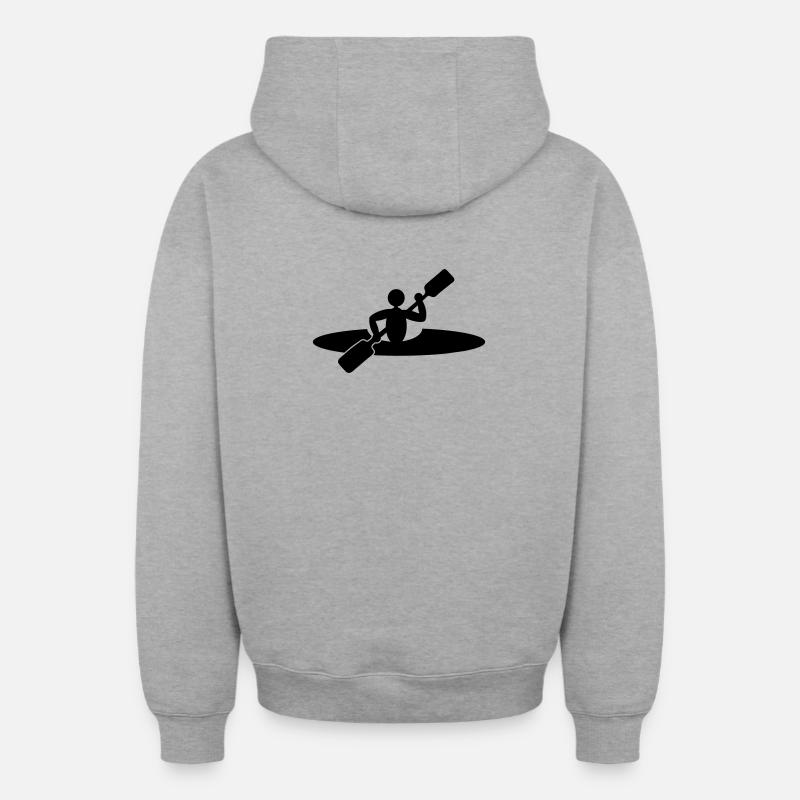 Canoë-kayak - Sweat à capuche unisexe zippé oversize épais SPREAD - gris chiné