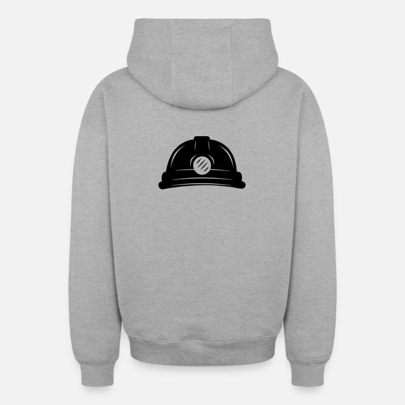 Casque de mineur - Sweat à capuche unisexe zippé oversize épais SPREAD - gris chiné