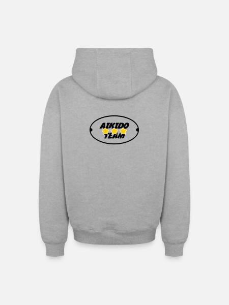 Aikido-Team - Oversized Heavyweight Unisex Zip Hoodie - Grau meliert