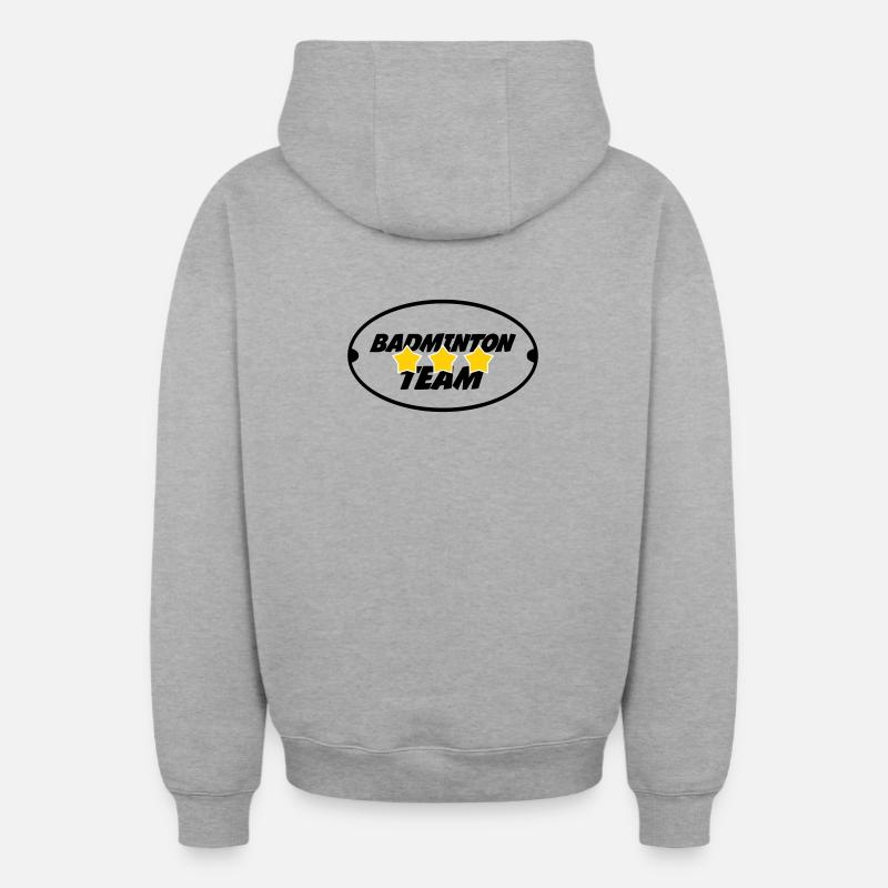 Badmintonmannschaft - Oversized Heavyweight Unisex Zip Hoodie - Grau meliert