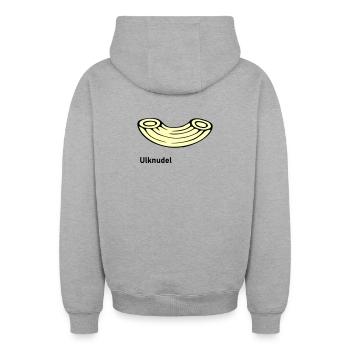 Ulknudel - Oversized Heavyweight Unisex Zip Hoodie - heather grey - Back - AI Model Male 185 dark (185cm)