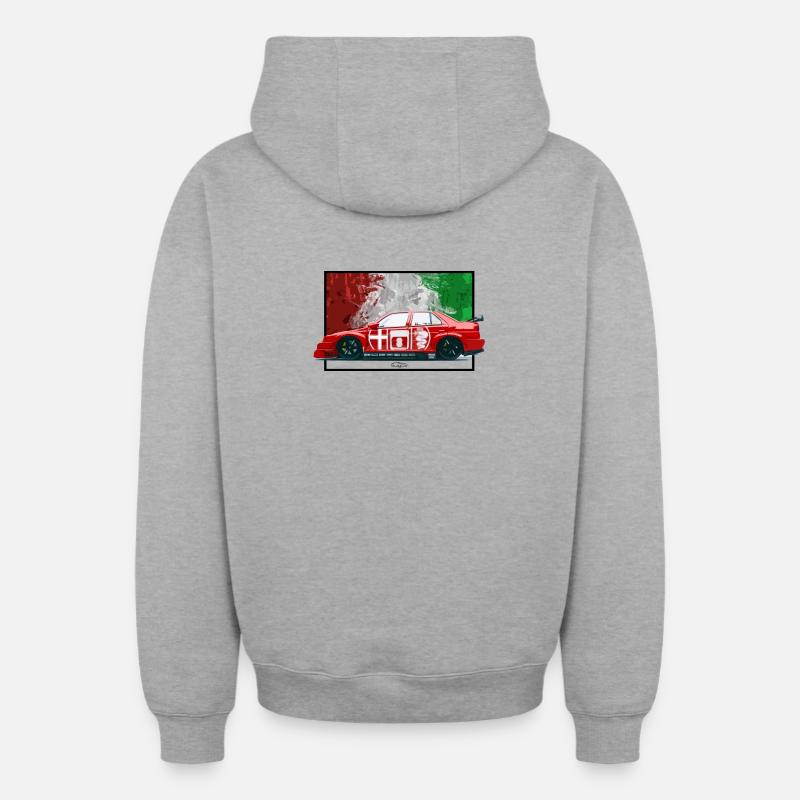 155 Édition Swycar - Sweat à capuche unisexe zippé oversize épais SPREAD - gris chiné
