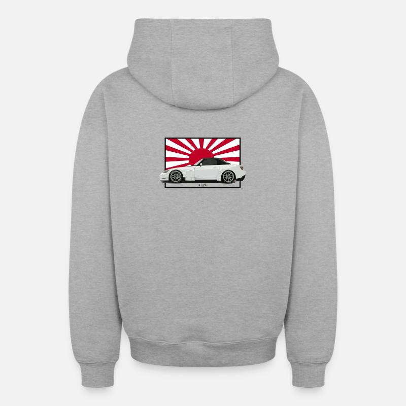 S2000 Swycar Edition - Sweat à capuche unisexe zippé oversize épais SPREAD - gris chiné