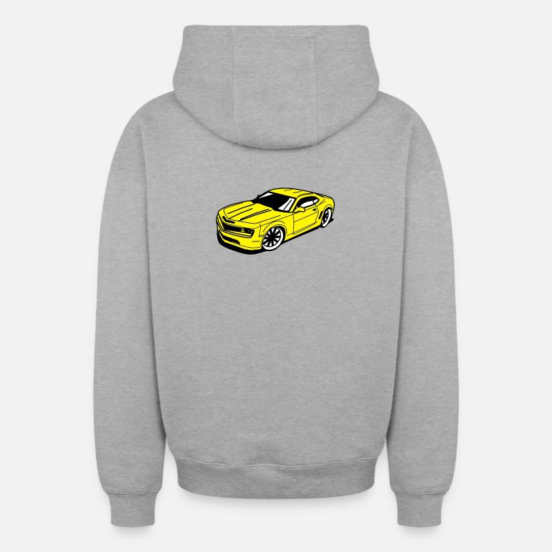 Camaro - Sweat à capuche unisexe zippé oversize épais SPREAD - gris chiné