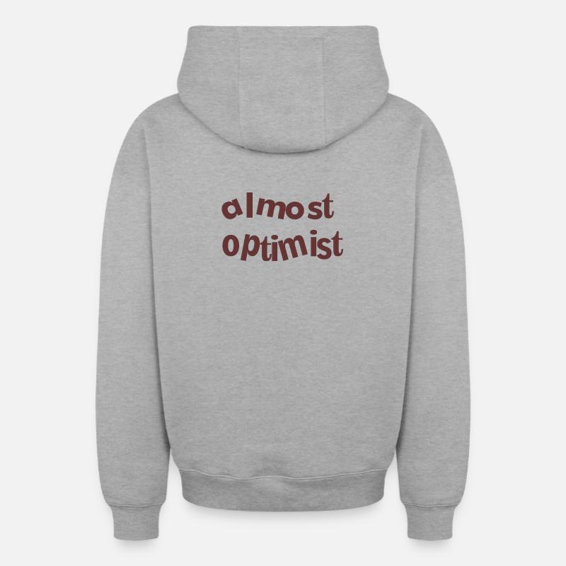 optimiste - Sweat à capuche unisexe zippé oversize épais SPREAD - gris chiné