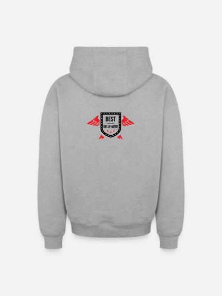 Meilleure Belle-Mère du Monde - Sweat à capuche unisexe zippé oversize épais SPREAD - gris chiné