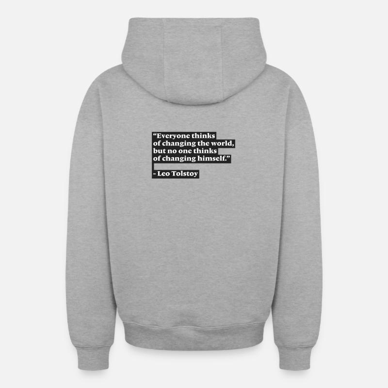 09 Tolstoï - Sweat à capuche unisexe zippé oversize épais SPREAD - gris chiné