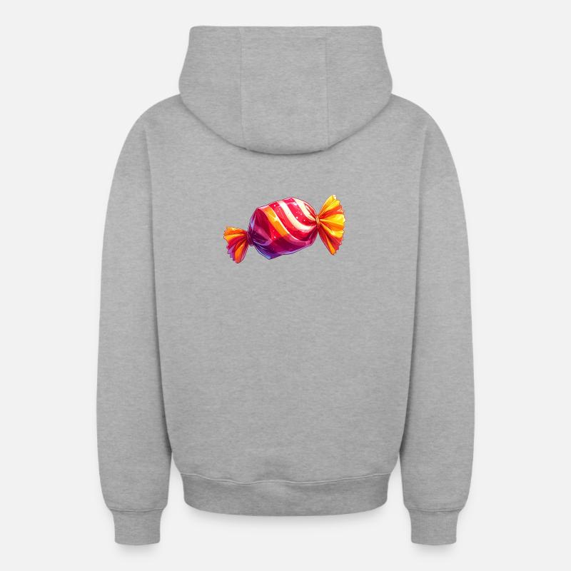 Bonbon - Sweat à capuche unisexe zippé oversize épais SPREAD - gris chiné