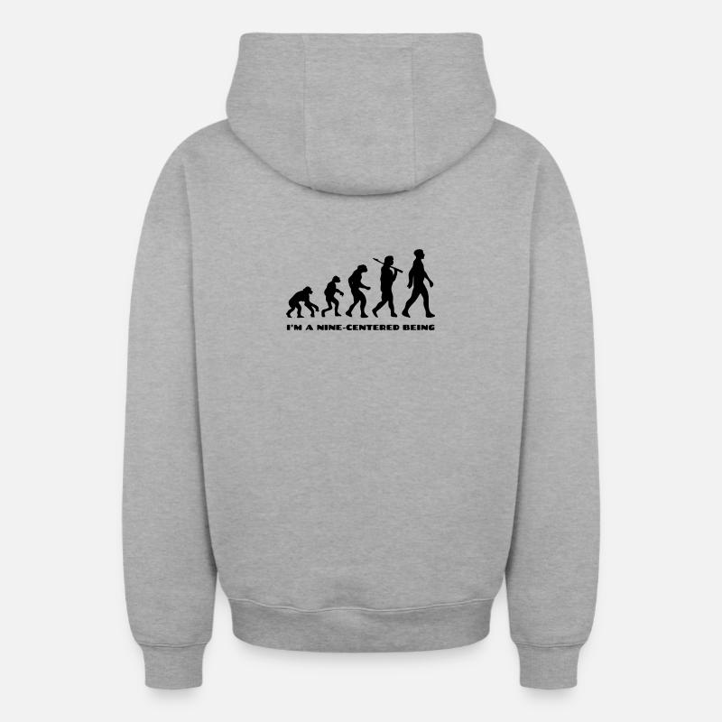 Evolution - Oversized Heavyweight Unisex Zip Hoodie - Grau meliert