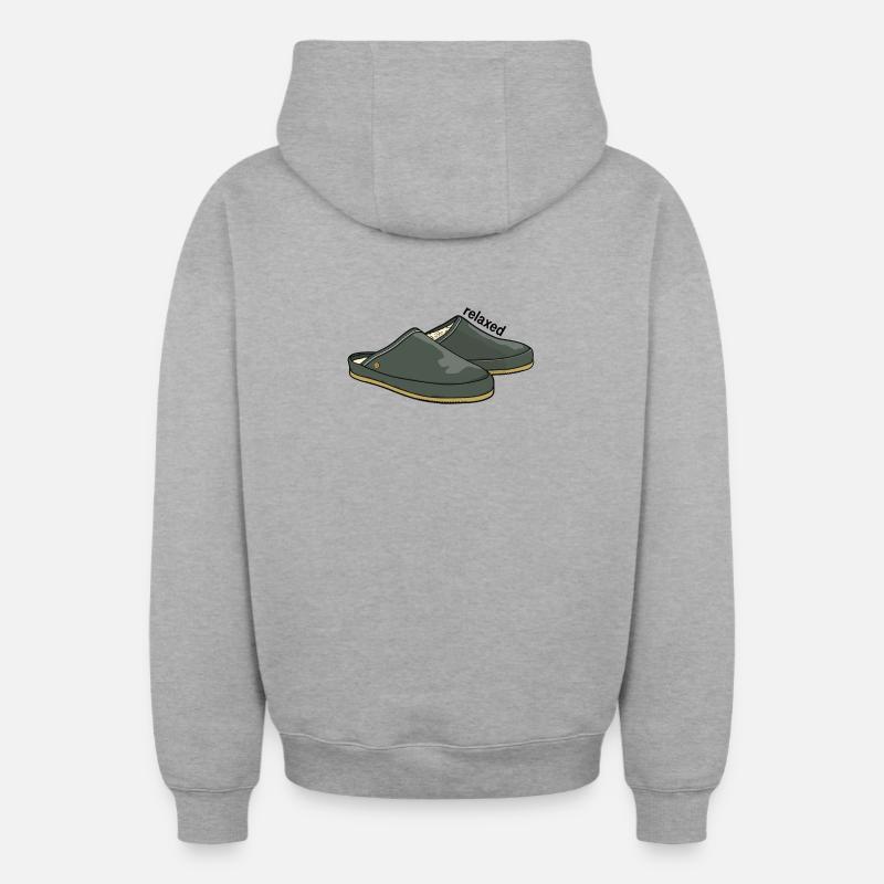 Gris détendu - Sweat à capuche unisexe zippé oversize épais SPREAD - gris chiné