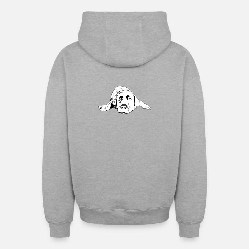 Labrador - Sweat à capuche unisexe zippé oversize épais SPREAD - gris chiné