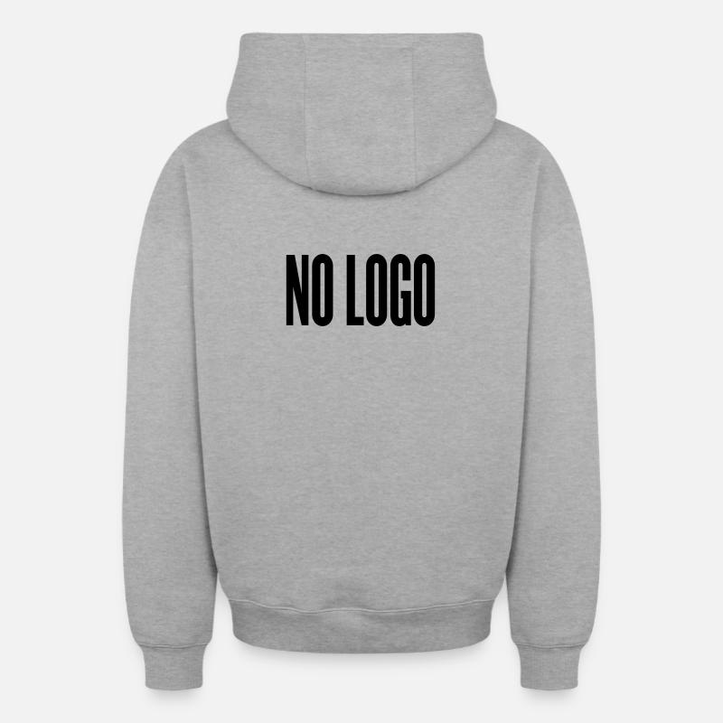 pas de logo - Sweat à capuche unisexe zippé oversize épais SPREAD - gris chiné