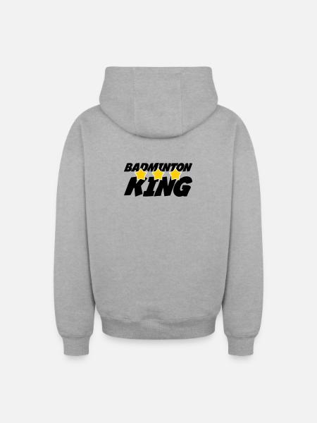 The King of Badminton - Oversized Heavyweight Unisex Zip Hoodie - heather grey