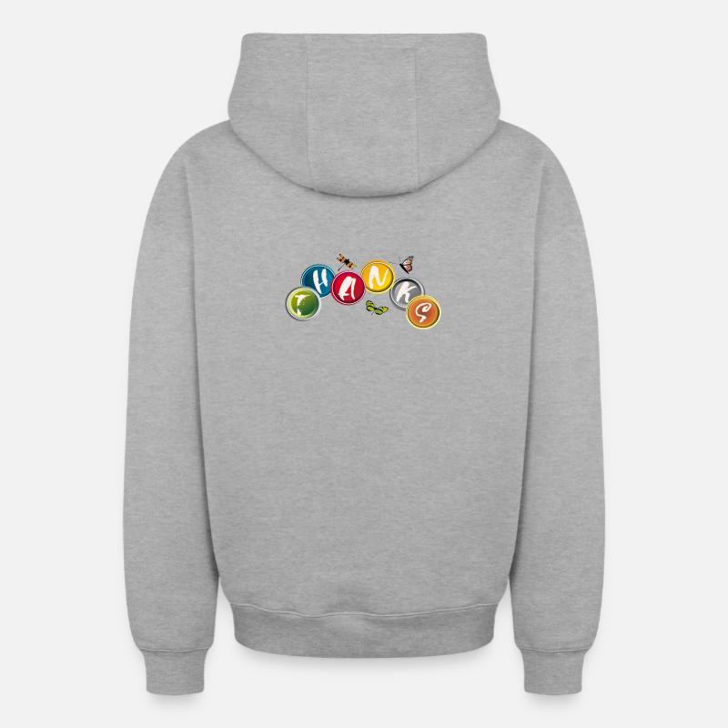Merci - Sweat à capuche unisexe zippé oversize épais SPREAD - gris chiné