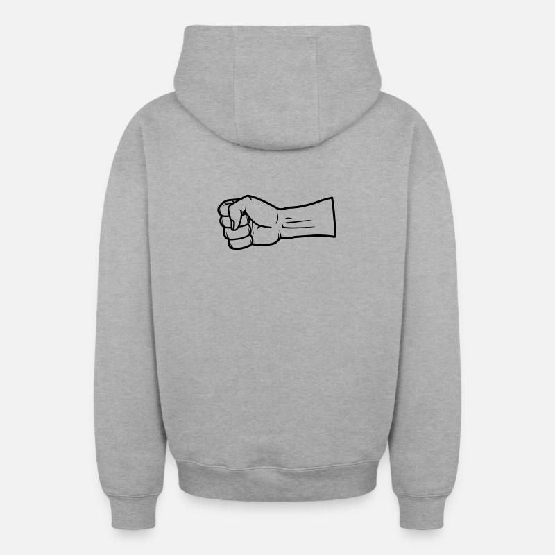 Fausthand Vektor - Oversized Heavyweight Unisex Zip Hoodie - Grau meliert