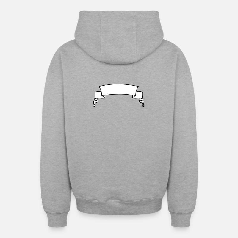 Bannière de texte blanche - Sweat à capuche unisexe zippé oversize épais SPREAD - gris chiné
