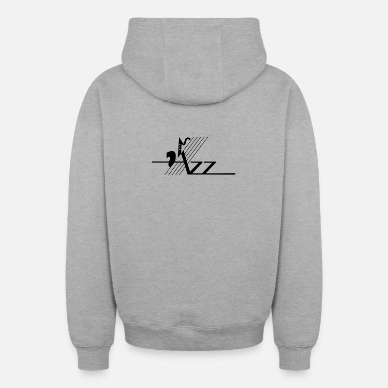 Jazz - Sweat à capuche unisexe zippé oversize épais SPREAD - gris chiné