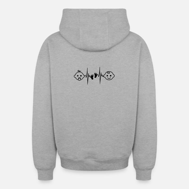 Bébé fille ou garçon - Sweat à capuche unisexe zippé oversize épais SPREAD - gris chiné