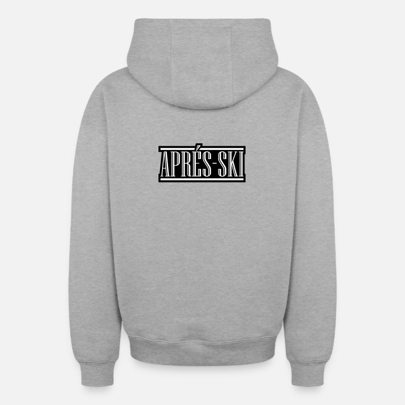 Apres Ski - Oversized Heavyweight Unisex Zip Hoodie - Grau meliert