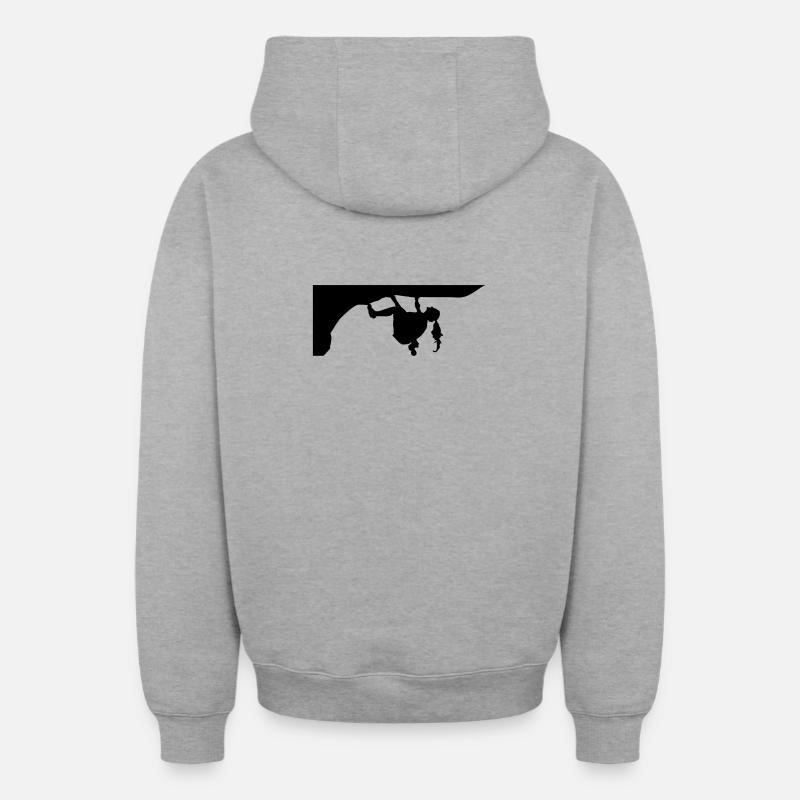 Grimpeur - Sweat à capuche unisexe zippé oversize épais SPREAD - gris chiné