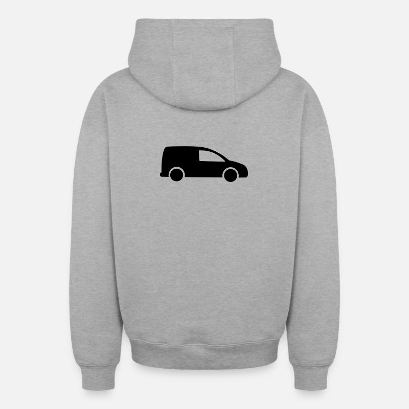 Van Logo Lieferung - Oversized Heavyweight Unisex Zip Hoodie - Grau meliert