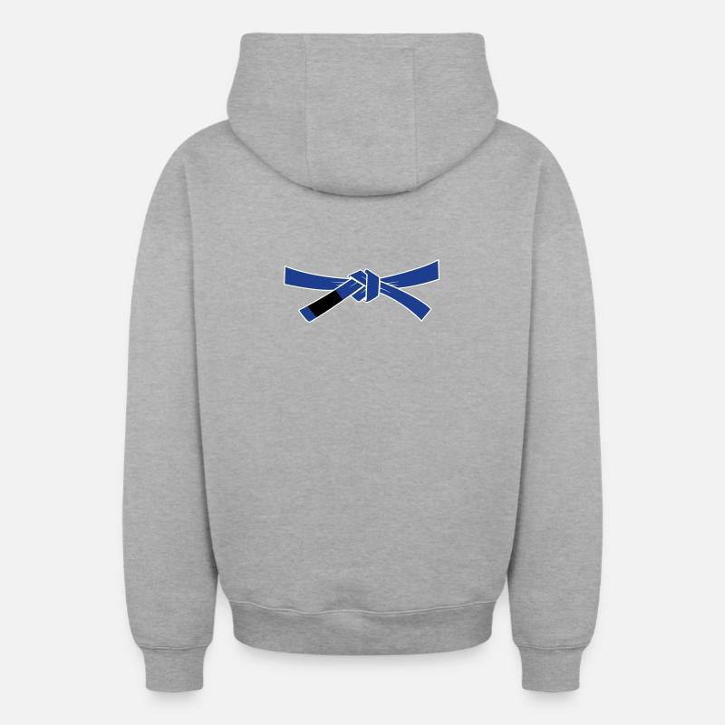 Ceinture bleue - Ceinture bleue - Sweat à capuche unisexe zippé oversize épais SPREAD - gris chiné