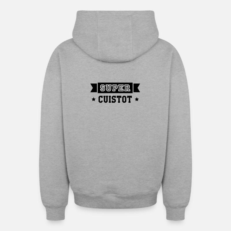 Super Cuistot - Cuisine - Cuisinier - Sweat à capuche unisexe zippé oversize épais SPREAD - gris chiné