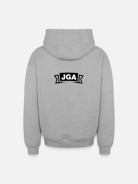 Bachelor Party Emblem / Logo - Oversized Heavyweight Unisex Zip Hoodie - heather grey