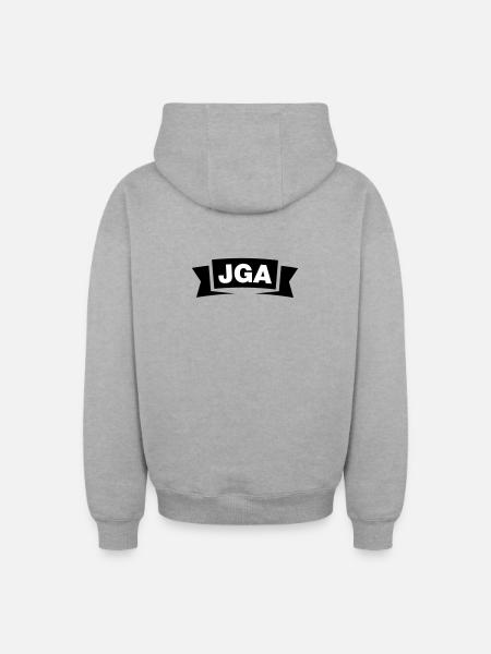 Bachelor Party Emblem / Logo - Oversized Heavyweight Unisex Zip Hoodie - heather grey