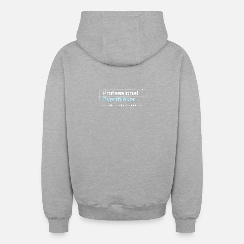Professional OVERTHINKER tech - Oversized Heavyweight Unisex Zip Hoodie - Grau meliert