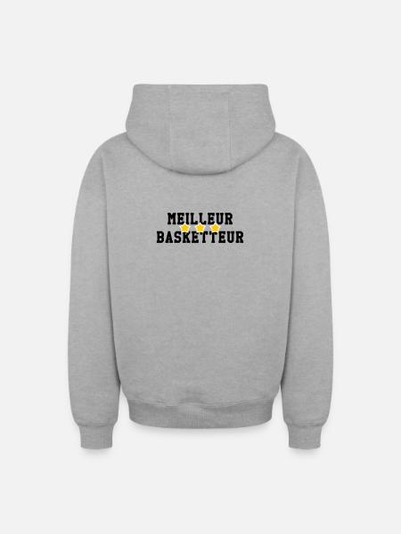 Best Basketball Player - Oversized Heavyweight Unisex Zip Hoodie - heather grey