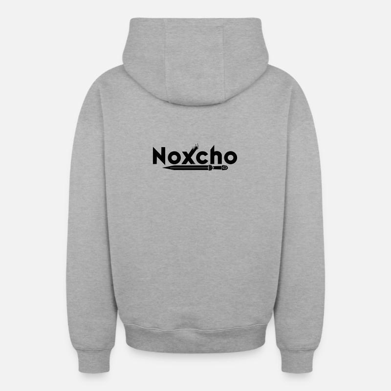 NoXcHo - Sweat à capuche unisexe zippé oversize épais SPREAD - gris chiné