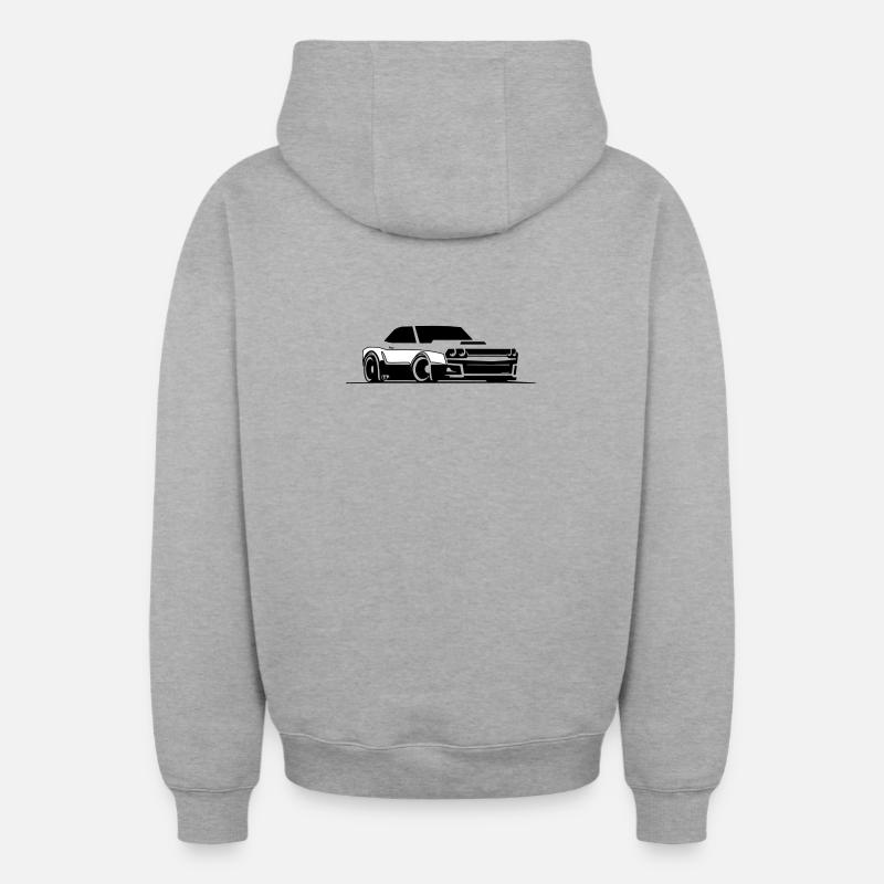 Challenger SRT Hellcat - Oversized Heavyweight Unisex Zip Hoodie - Grau meliert