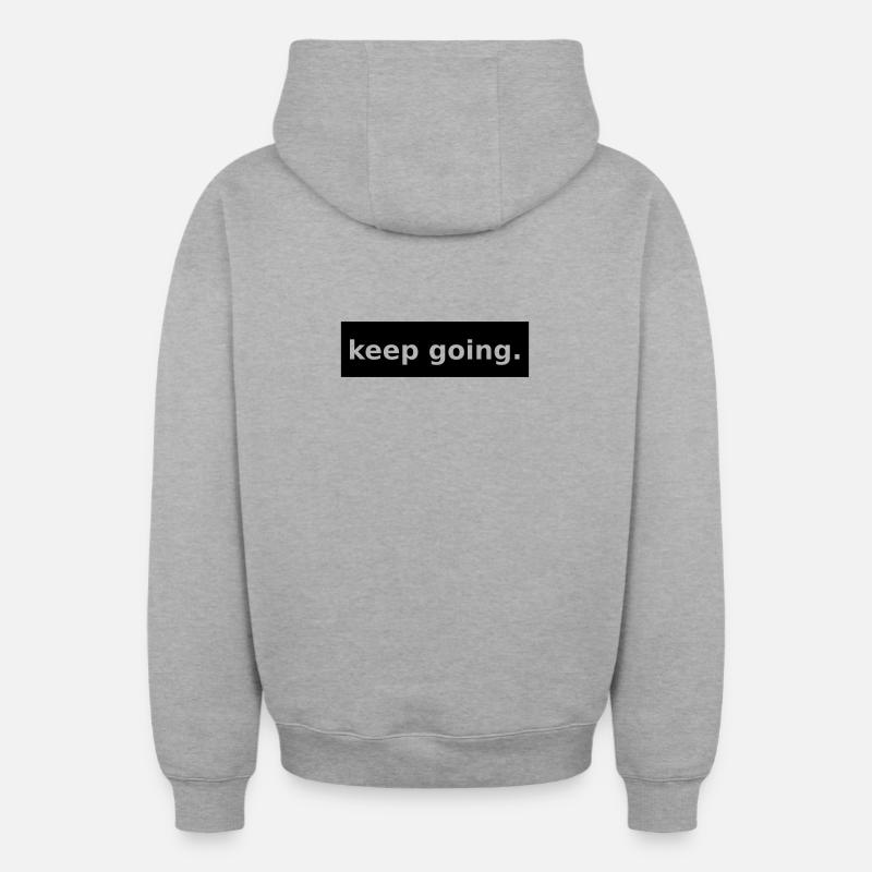 continuez - Sweat à capuche unisexe zippé oversize épais SPREAD - gris chiné