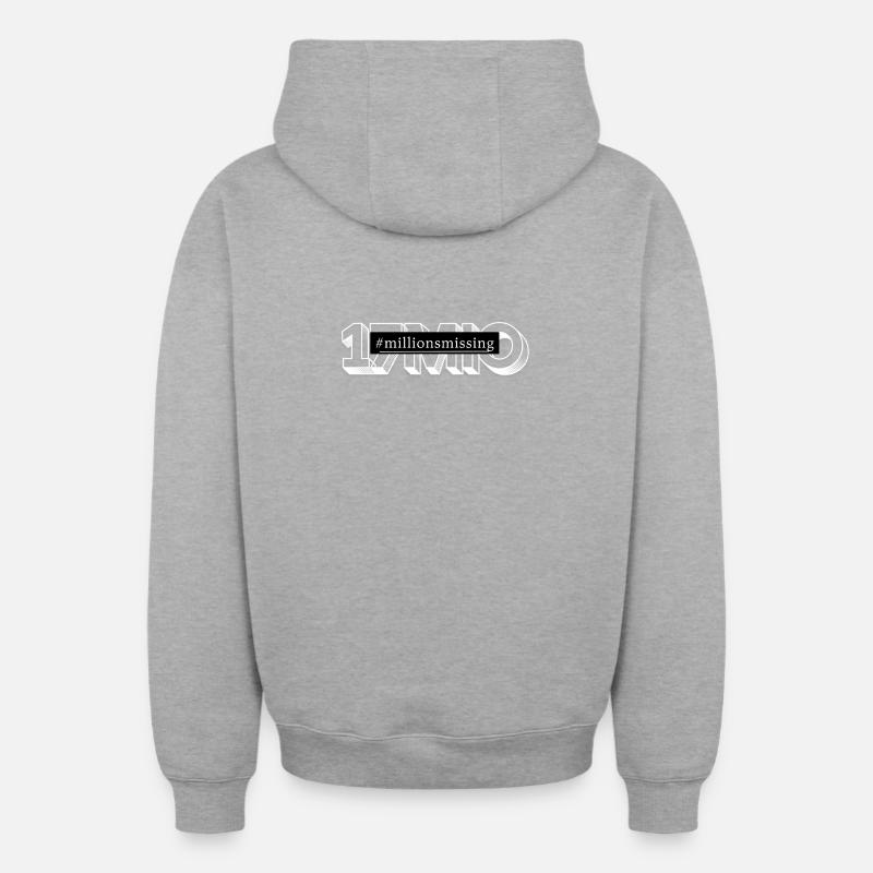 EM/SFC millionsblanc manquant - Sweat à capuche unisexe zippé oversize épais SPREAD - gris chiné