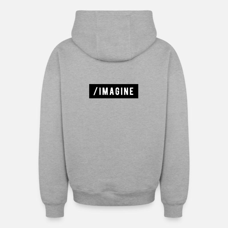 _Imaginer - Sweat à capuche unisexe zippé oversize épais SPREAD - gris chiné